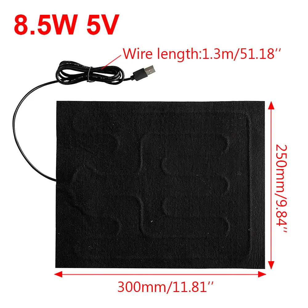 5V USB Carbon Fiber Heating Pad – Fast Electric Infrared Hand & Body Warmer for Winter
