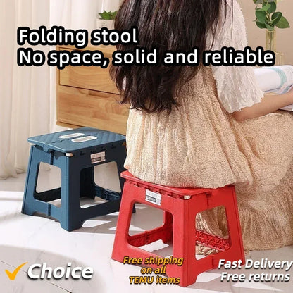 2024 New Portable Folding Stool – Thickened Plastic Saddle Chair for Adults & Children – Ideal for Outdoor Activities & Fishing