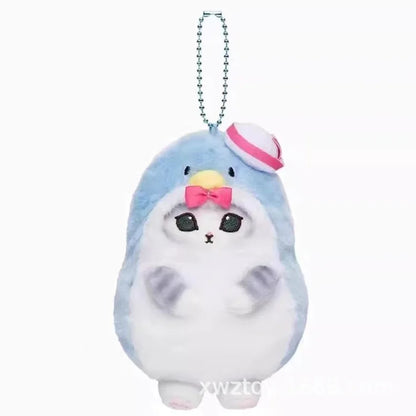 Kawaii Keychain Pendant – Cartoon Mofusand Shark Cat Cross-Dressing Doll, Backpack Decor & Toy