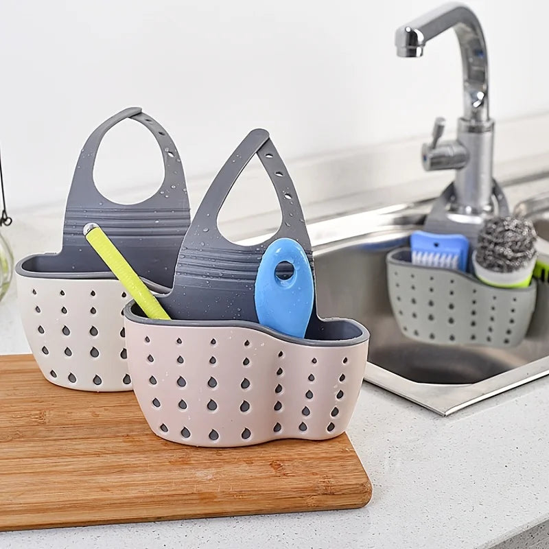 Double-Layer Hanging Sink Bag — Kitchen Rack & Faucet Sponge Holder Storage Basket