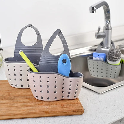 Double-Layer Hanging Sink Bag — Kitchen Rack & Faucet Sponge Holder Storage Basket