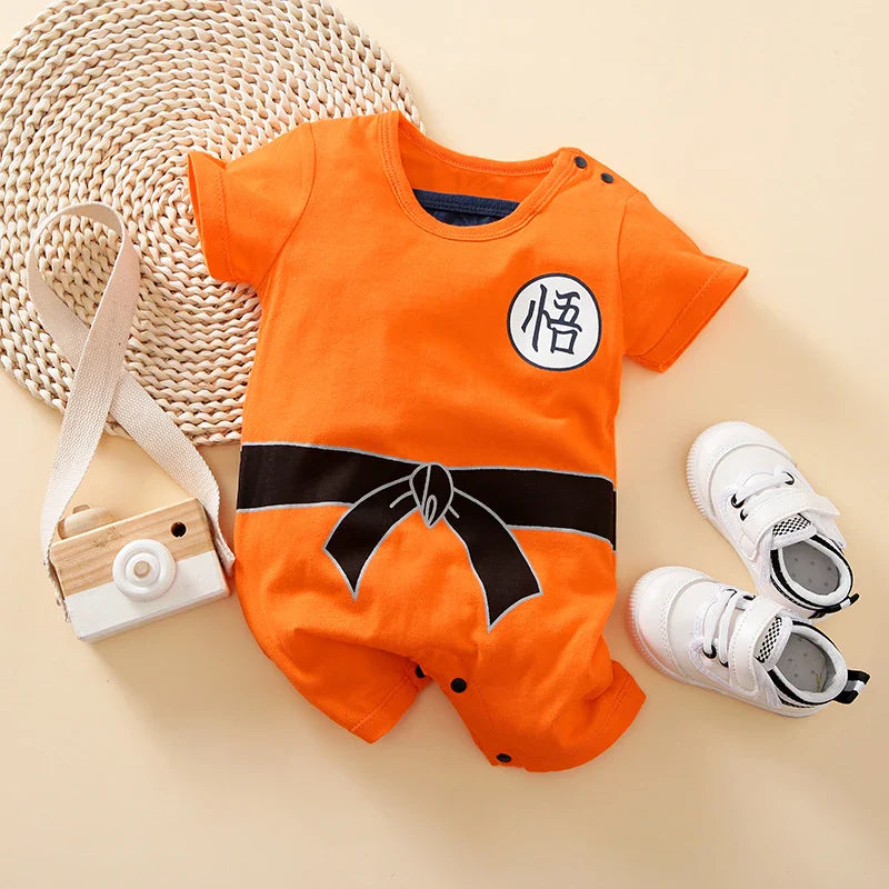 Baby Anime Jumpsuit – Soft Cotton Short Sleeve Romper, Newborn Summer Outfit, 0-18 Months