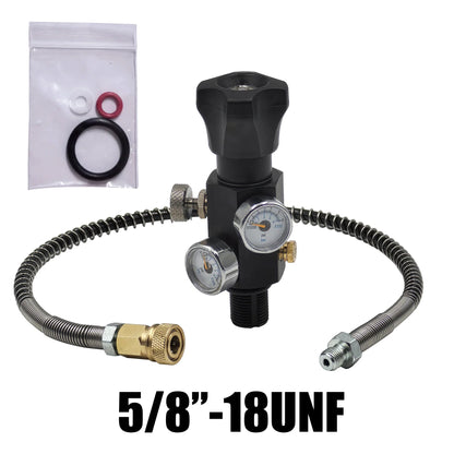 HPA Compressed Air Tank Charging Valve – Scuba Filling Station Hose with Gauge (20in, M18x1.5 or 5/8"-18UNF, 4500Psi/300Bar)