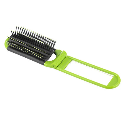 Portable Folding Comb with Makeup Mirror – Compact, Foldable Massaging Comb for Girls & Travel Bags