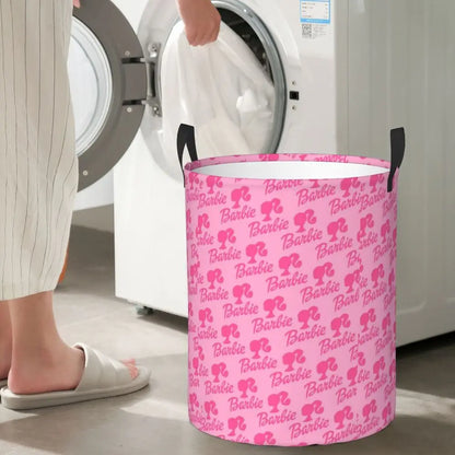 Custom Barbie Logo Laundry Basket – Collapsible Large Capacity Clothes Storage Bin, Disney Baby Hamper
