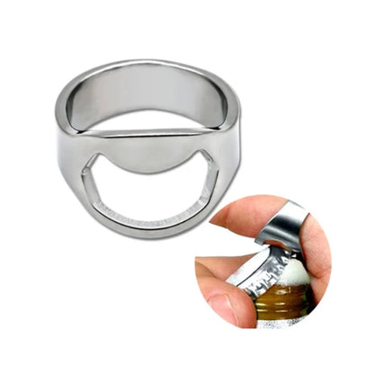 Beer Starter 22mm Can & Bottle Opener – Easy-to-Carry Stainless Steel Ring Opener, Simple to Use