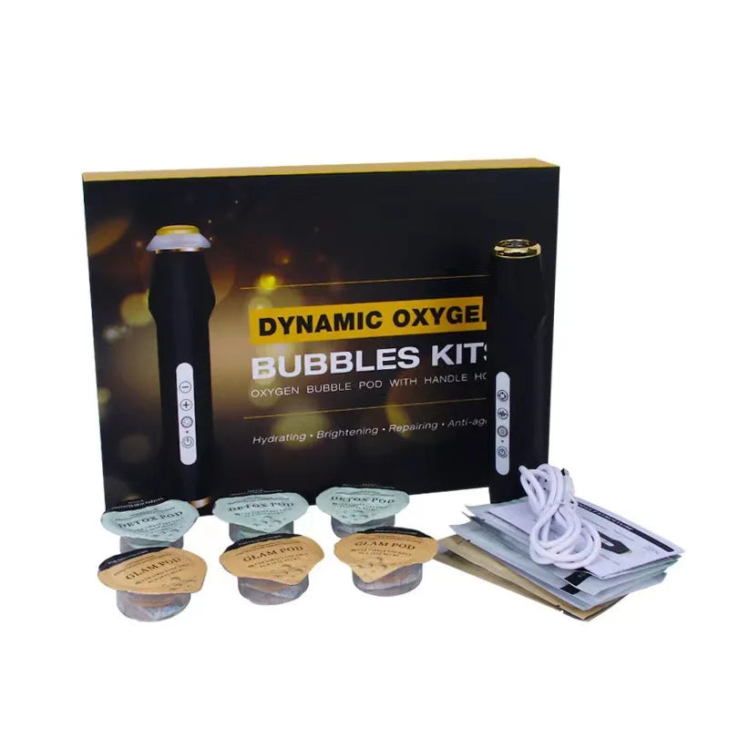 2024 Handheld CO2 Bubble Pen - Rechargeable Oxygenation Facial Machine with Skin Tightening & Oxygen Facial Kit