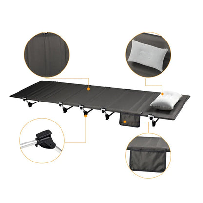 Portable Foldable Camping Cot - Single Person Outdoor Folding Bed, 330LB Capacity, Compact for Picnic & Camping