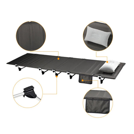 Portable Foldable Camping Cot - Single Person Outdoor Folding Bed, 330LB Capacity, Compact for Picnic & Camping
