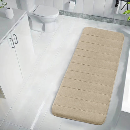 Coral Velvet Bathroom Mat - Anti-Skid Absorbent Toilet & Bathtub Floor Mat, Entrance Rug