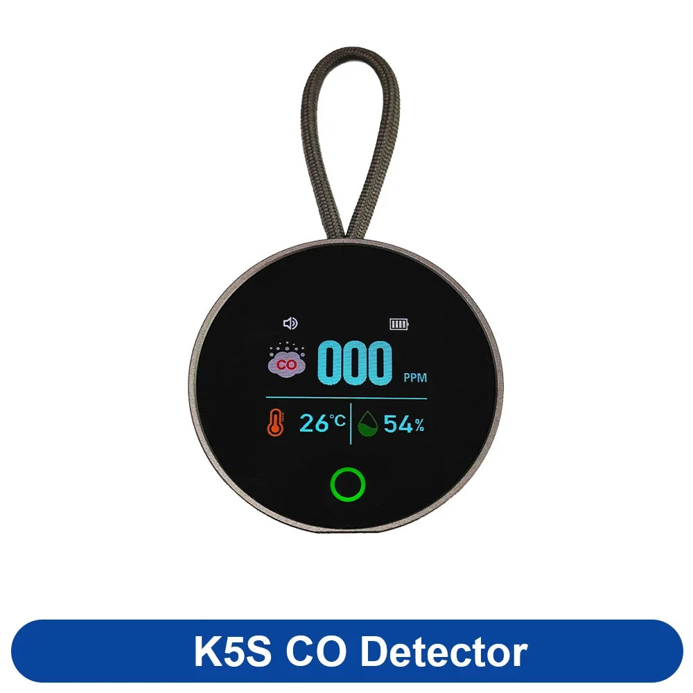 FMAi K5S 3-in-1 Carbon Monoxide Detector - Portable CO Monitor with Temperature & Humidity Sensor for Home, Car, RV & Travel