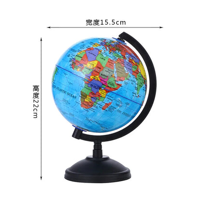 10.6cm HD World Globe for Kids & Adults – 360° Discovery Learning Ball, English Teaching Globe for Ages 6-12