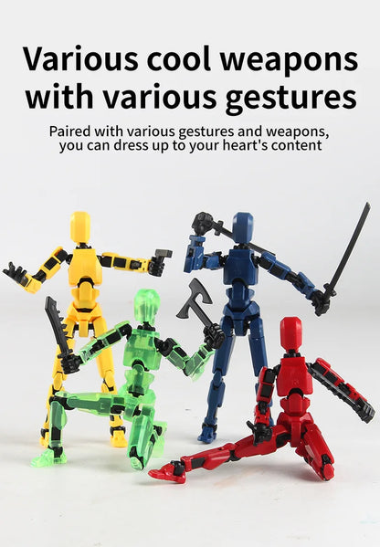 DIY Luminous T13 Multi-Joint Shapeshift Robot & Dog – 3D Printed Movable Mannequin Action Figures for Kids & Gifts