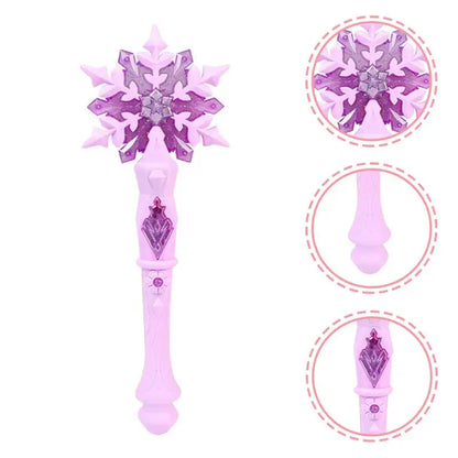 Princess Wands LED Christmas Light Toys - Snowflake LED Wand for Girls, Frozen Snow Filler Decor