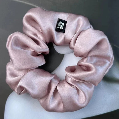 100% Mulberry Silk Hair Scrunchies – 19 Momme Elastic Hair Ties for Women & Girls, Large Soft Ponytail Holders Luxury Hair Accessories