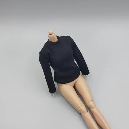 1/6 Scale Black T-Shirt for 12" (30cm) Action Figures — Male & Female DIY Model Accessories