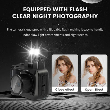 Y4000 Mini HD 1080p Camera – Portable Retro Digital Video Recorder with Screen, Flash Light & Battery Dock