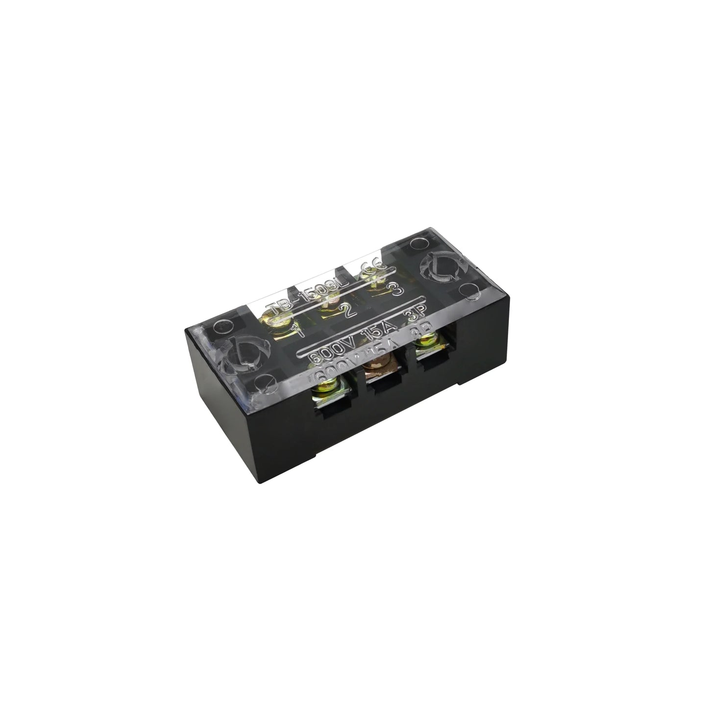 Dual Row Barrier Screw Terminal Block Strip — 600V 15A Wire Connector, 3-20 Position Options