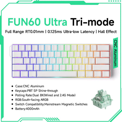 Akko MonsGeek FUN60 60% Mechanical Gaming Keyboard – Magnetic Switch, 8K Rapid Trigger, ARGB HE/TMR Custom Keyboard