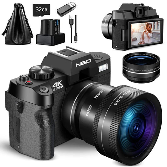 NBD 48MP Compact Digital Camera – 4K WiFi Webcam, Vintage Vlog Camcorder, 16X Zoom for YouTube & Video Recording