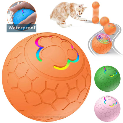 Smart Interactive Pet Ball - USB Automatic Rolling and Bouncing Toy with RGB Lights