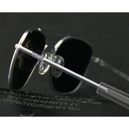 RE Military Aviation Sunglasses — Vintage Titanium Frame Pilot Glasses for Men & Women