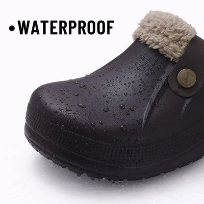 Asgard Winter Fur Furry Slippers for Men - Waterproof Plush Cotton | Indoor Warm Cozy Non-Slip Home Shoes | Outdoor Fashion