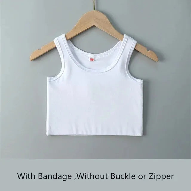 Women’s Half-Length Corset Top – Pullover Breast Binder with Bandage Tank Vest for Lesbian & Trans FTM