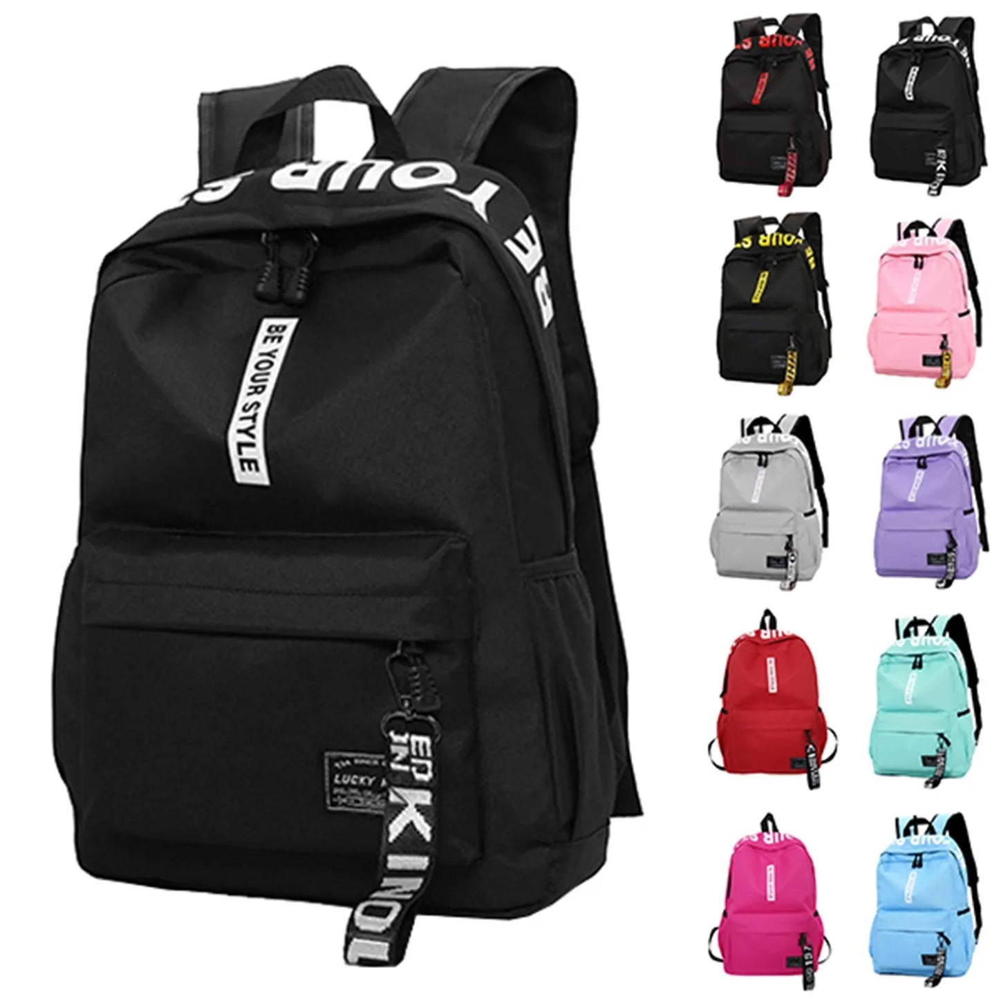 Lightweight Student Backpack – Custom Logo Casual Dual-Shoulder Bag with Arc Straps & Durable Oxford Fabric