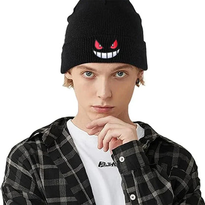 Anime Embroidered Knitted Cap - Unisex Cartoon Hat for Adults & Kids, Halloween Cosplay & Christmas Gift