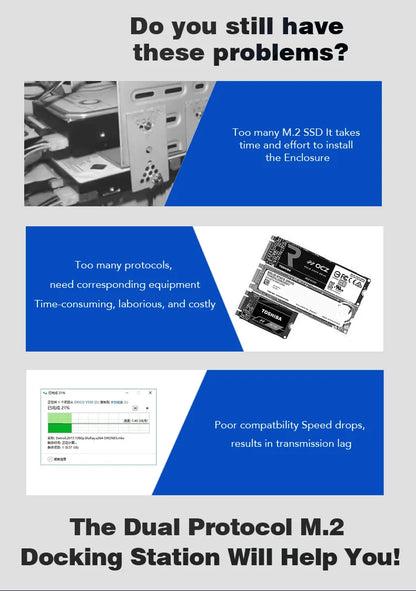 Blueendless External SSD Hard Disk NVME Enclosure – 10G Online Reading/Writing Speed, M.2 NVME SD Docking Station Case