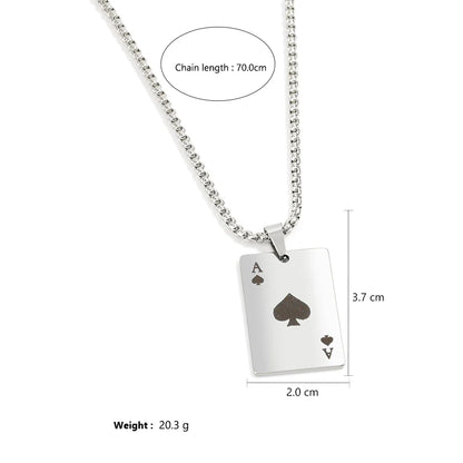 Ace of Spades Playing Card Necklace – Trendy Pendant Chain for Men & Women