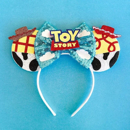 Toy Story Character Headbands - Sequin Bow, Woody, Buzz Lightyear & Alien Hair Accessories for Girls