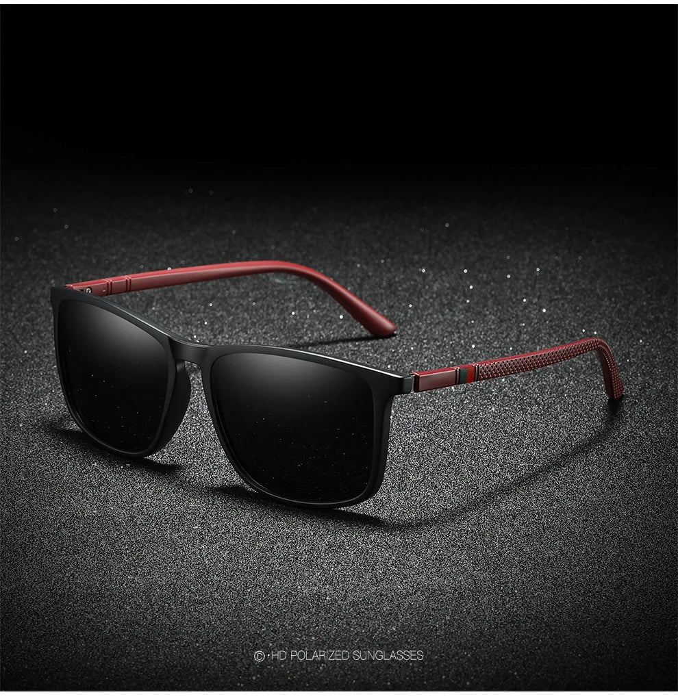 Polarized Sports Sunglasses for Men – Lightweight Comfortable Square UV400 Eyewear with Original Case