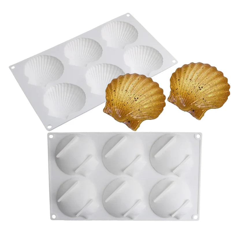Meibum Marine Theme Silicone Cake Molds – Shell & Pearl Design, Food-Grade Baking & Cake Decorating Tools