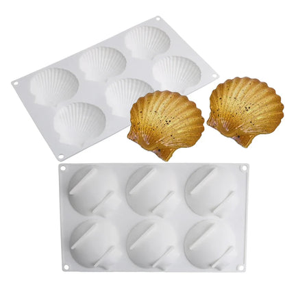 Meibum Marine Theme Silicone Cake Molds – Shell & Pearl Design, Food-Grade Baking & Cake Decorating Tools