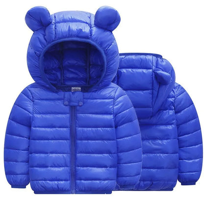 Baby Lightweight Hooded Down Jacket – Warm Zipper Coat for Boys & Girls (0-5 Years), Winter Outerwear Gift