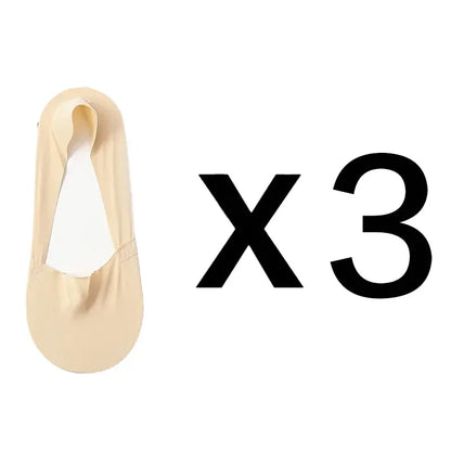 3 Pairs Women's Invisible Low-Cut Socks – Breathable Non-Slip Cotton No-Show Summer Socks