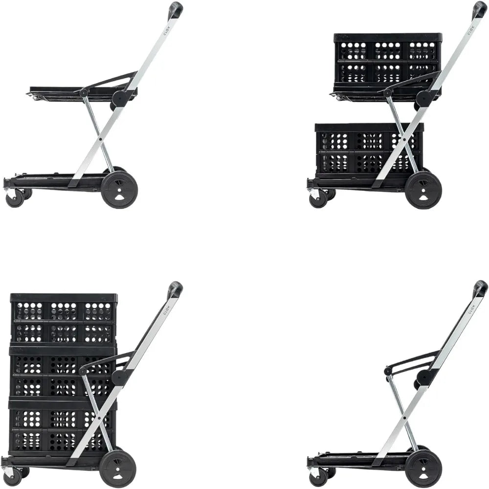 Original German-Made Collapsible Multi-Use Folding Cart — Mobile Trolley & Shopping Wagon