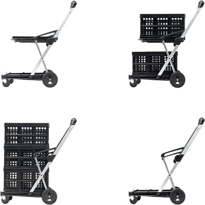 Original German-Made Collapsible Multi-Use Folding Cart — Mobile Trolley & Shopping Wagon