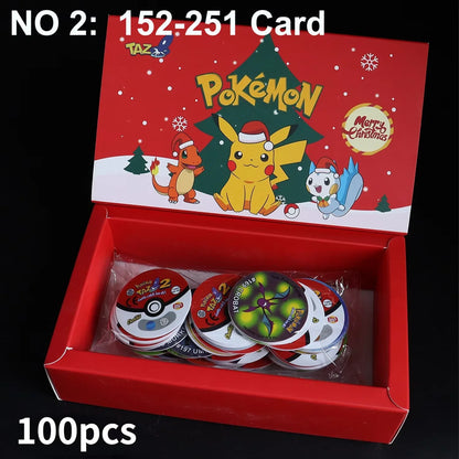 100/160pcs Pokemon Tazos – 1st & 2nd Generation 3D Round and Square Collector Cards, Album Trainer Pogs for Cheetos Chipitaps
