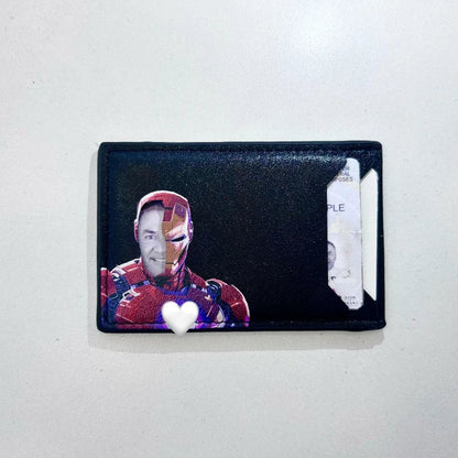 Leather Captain Wallet – Personalized Superhero Mask Card Holder & Slim ID Wallet for Men