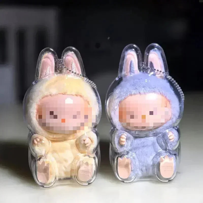 Labubu Blind Box Protective Cover — Thickened Transparent Dust Bag for Pendant Dolls, Vinyl Doll Storage (1-4PCS)