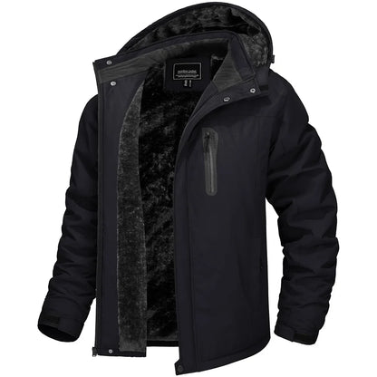 TACVASEN Winter Fleece Jacket for Men - Waterproof Hiking Skiing Outdoor Trekking Windbreaker Parka