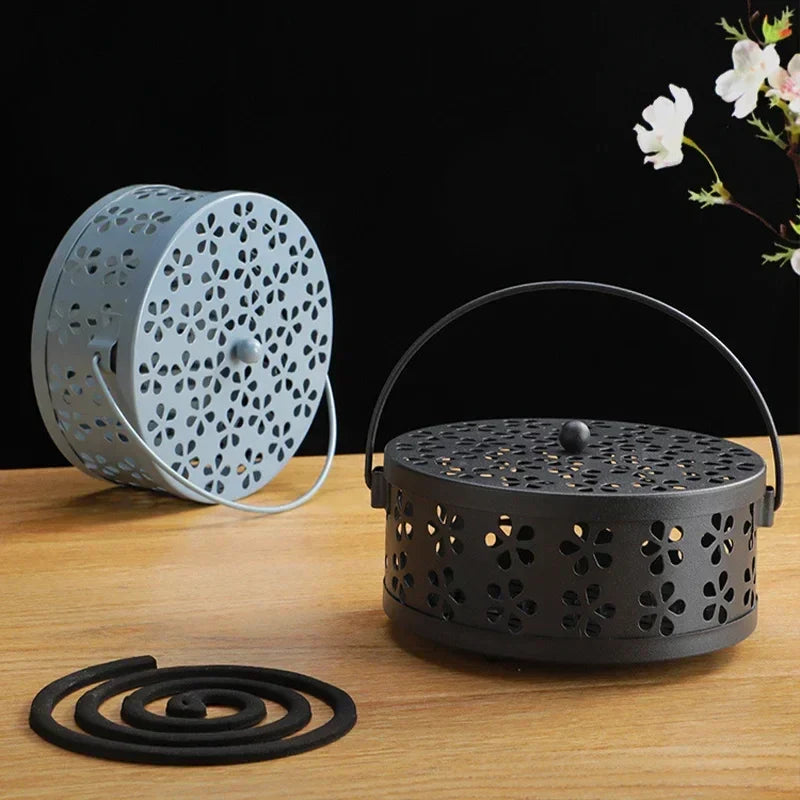 Portable Mosquito Coil Tray Holder – Sandalwood Incense Burner Box for Home Insect Repellent & Anti-Fire Safety