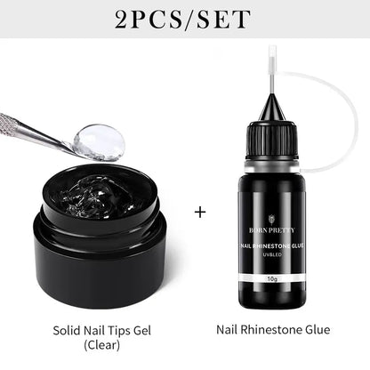 BORN PRETTY 10g Nail Rhinestone Glue - Transparent UV LED Gel Adhesive For Nail Art Crystal Decoration & DIY Manicure
