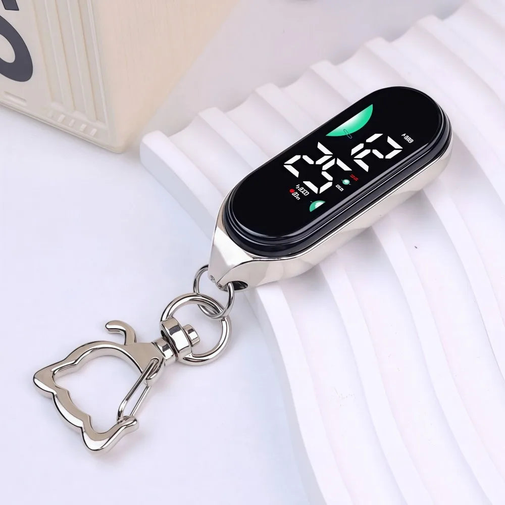 LED Digital Pocket Watch - Waterproof Hanging Carabiner Watch with Luminous Display for Kids & Adults