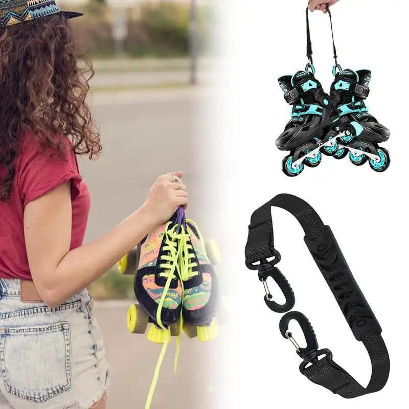 Portable Ski Boot and Inline Skate Carrying Straps - Adjustable Straps for Men & Women, Ideal for Ice Skates and Winter Skiing Equipment Accessories