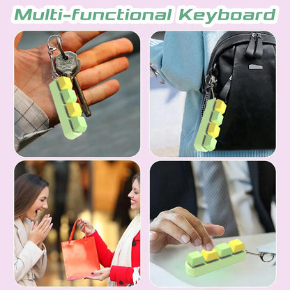DIY Keyboard Key Toy - Stress Relief Fidget Button Keychain & Fidget Keycap Toy