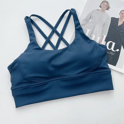 Women’s Sexy Crossback Yoga Sports Bra — Breathable, Quick-Dry, Shockproof Fitness & Running Bra